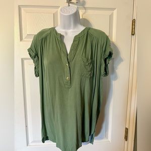 Rose & Olive short sleeve green shirt , size L